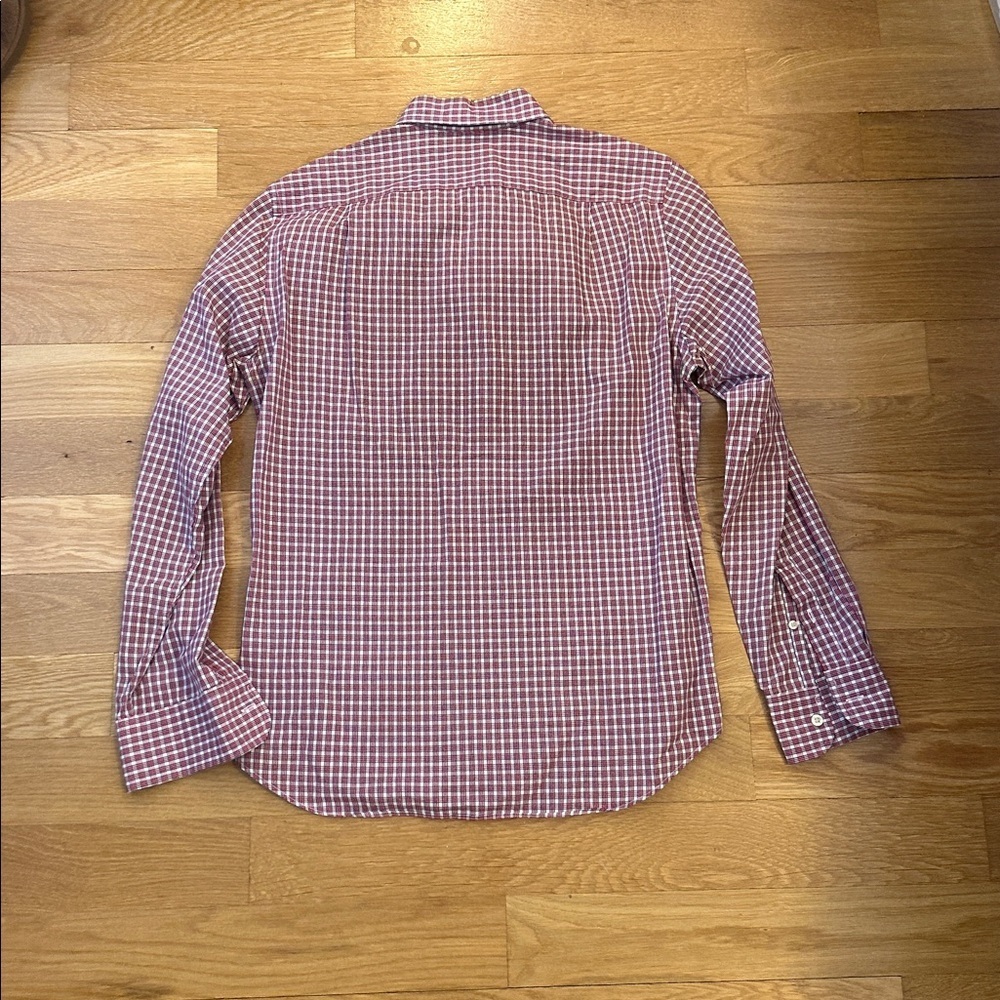 J. Crew Men's Burgundy Plaid Button-Down Shirt - Picture 4 of 4